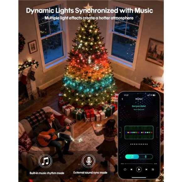 Color Changing Globe String Lights 33ft Smart Fairy LED Twinkle Lights Indoor Ou - Picture 5 of 7